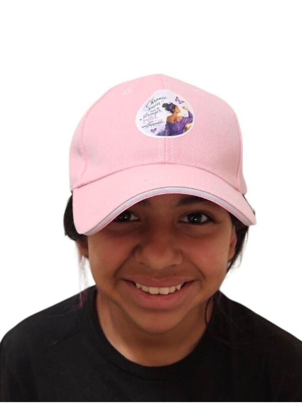 UPCYCLED OOAK Pink Cap Wearable Art Hat Strength Original Design Pain Awarness - Picture 9 of 17
